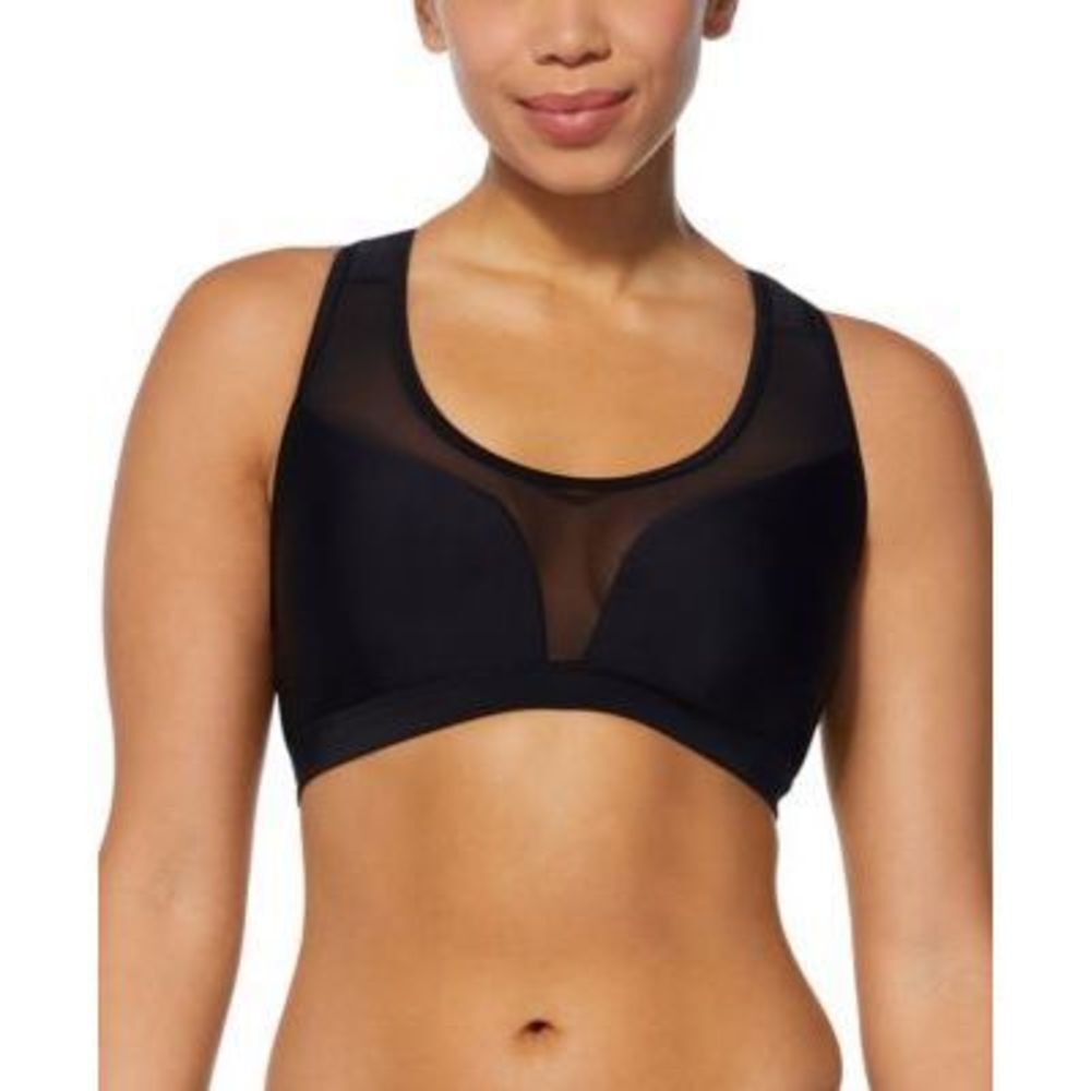 Reebok Women's Mesh-Inset Racerback Bikini Top Women's Swimsuit Large